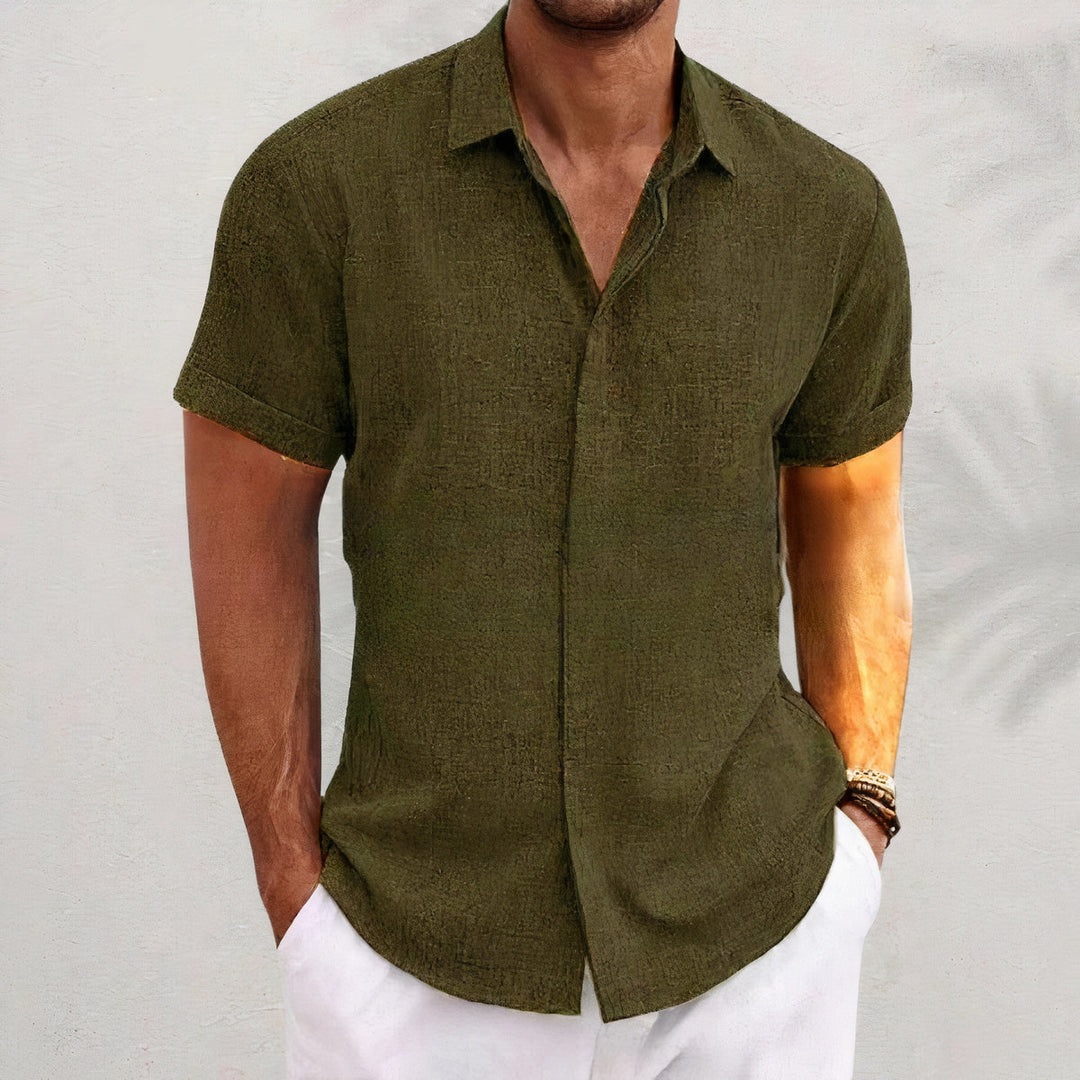 Hør herreskjorte med retrolook – Vintaro