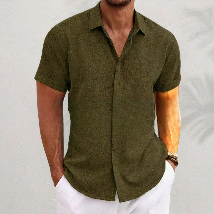 Hør herreskjorte med retrolook – Vintaro