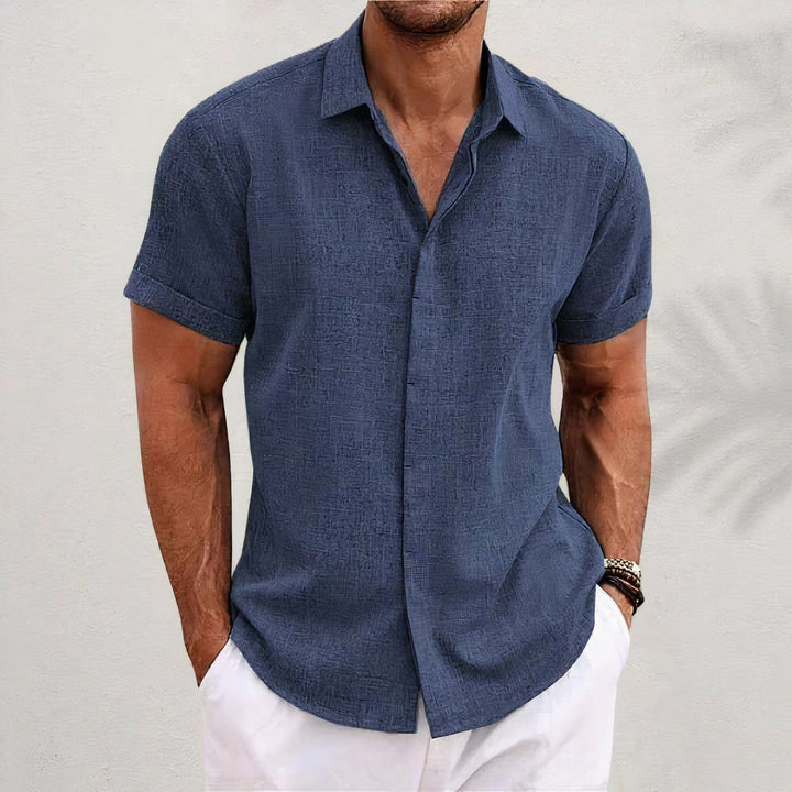 Hør herreskjorte med retrolook – Vintaro
