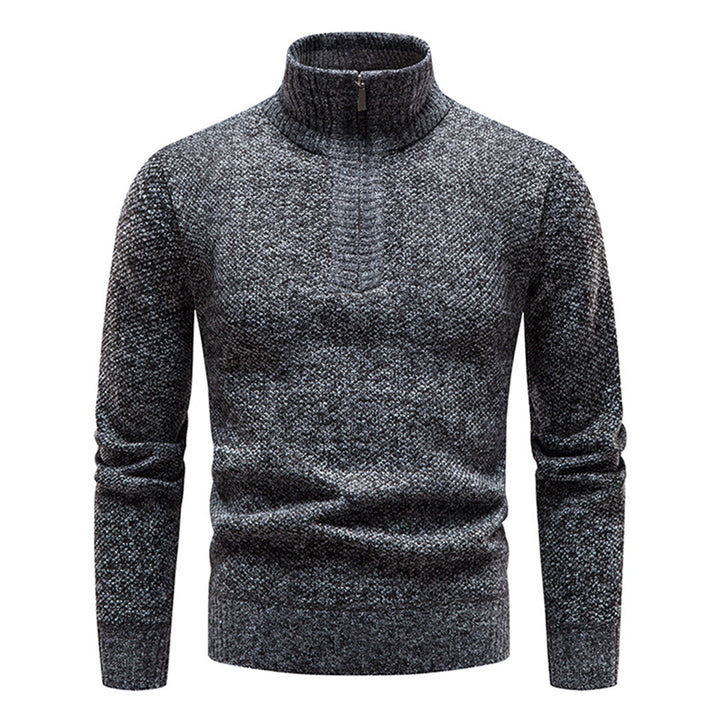 Strickpullover til herrer med halv lynlås – Cedric