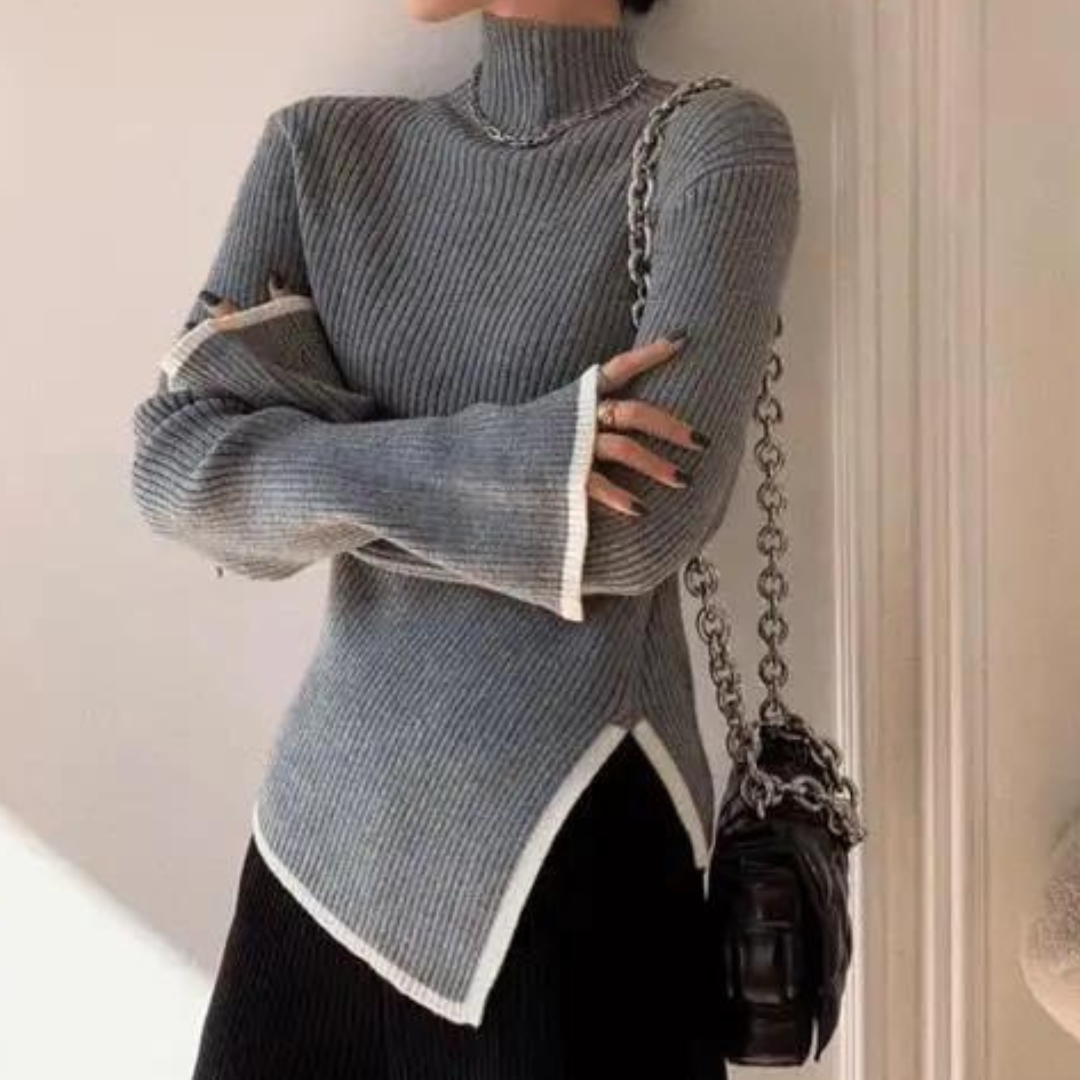 Damebluse med høj krave – Selina