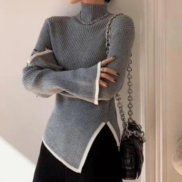 Damebluse med høj krave – Selina