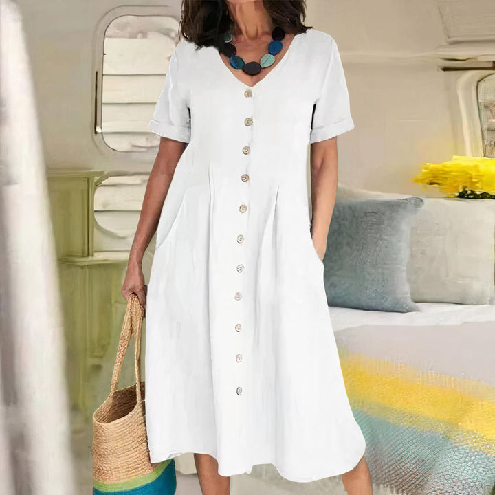 Casual sommerkjole i bomuld-linned – Noor