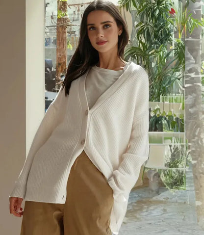 Dame Cashmere vest med V-udskæring - Sylvie