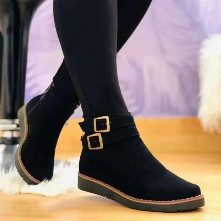 Elegant Women's Ankle Boot With Buckles - Beulah