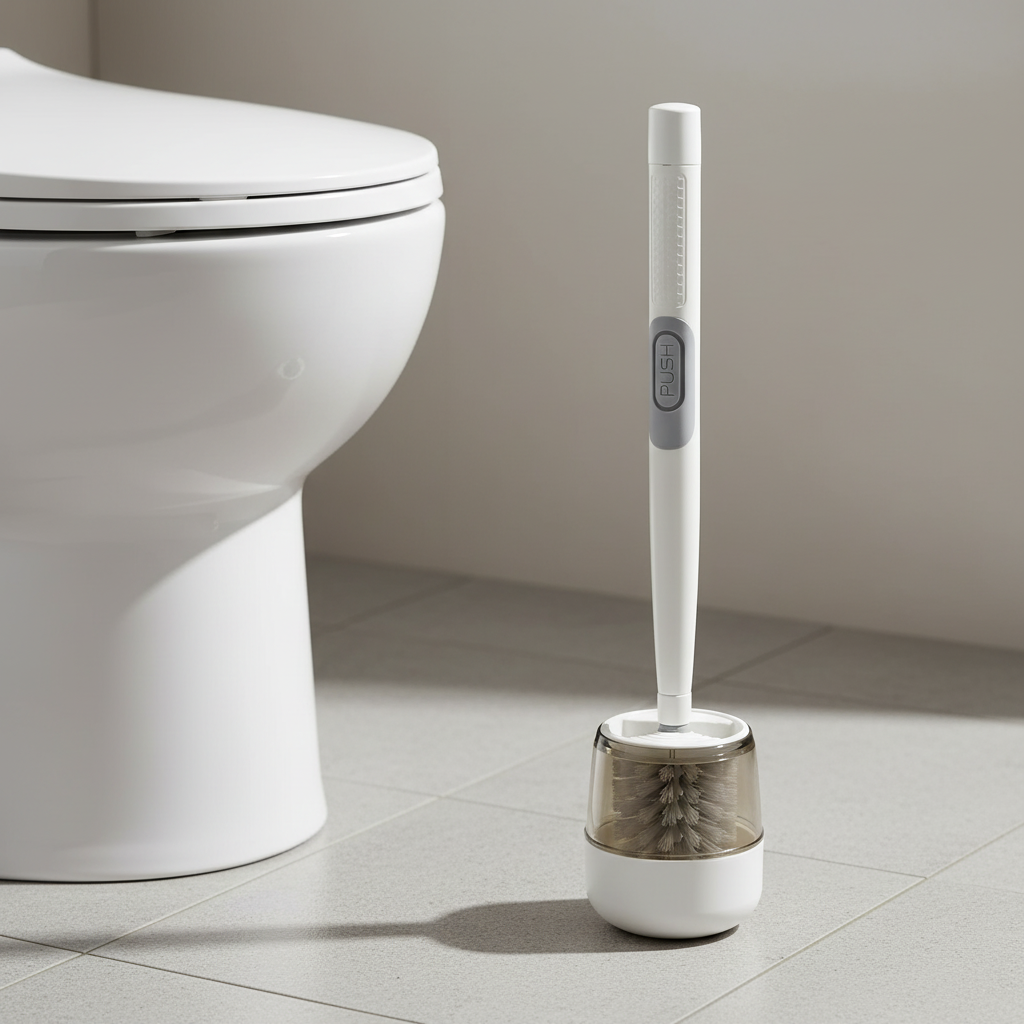 Ergonomische Toilettenbürste Mit Halter - GlideScrub