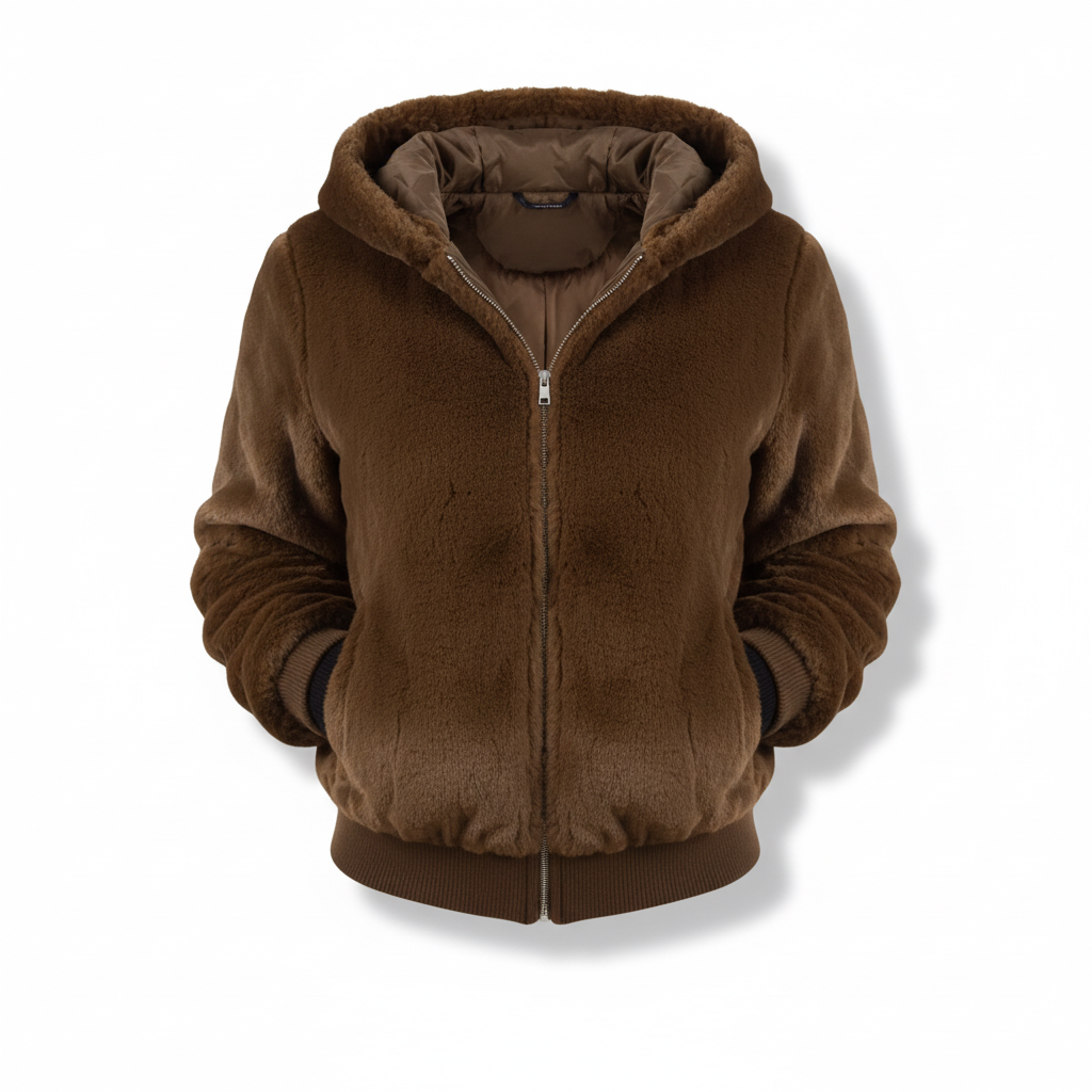 Flauschige Weste Mit Kapuze -  Christina