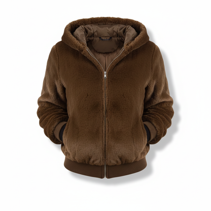 Flauschige Weste Mit Kapuze -  Christina