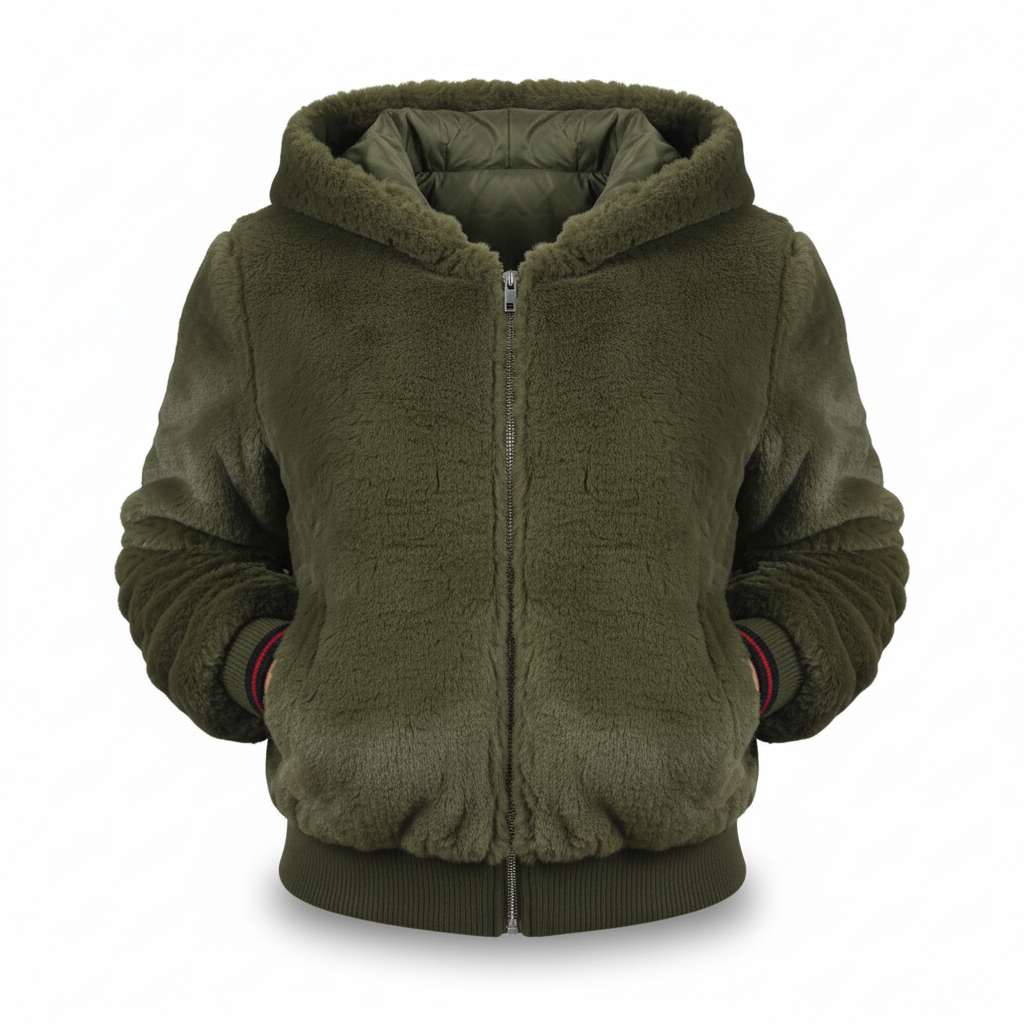 Flauschige Weste Mit Kapuze -  Christina