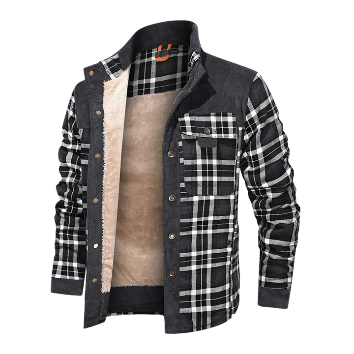 Fleece-Lined Plaid Shirt Jacket For Men - Glenn