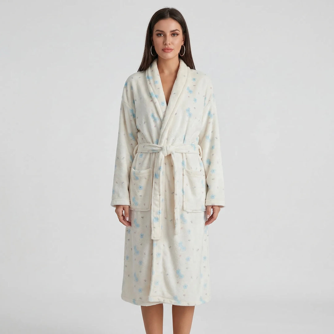 Floral Print Long Dressing Gown - Rebecca