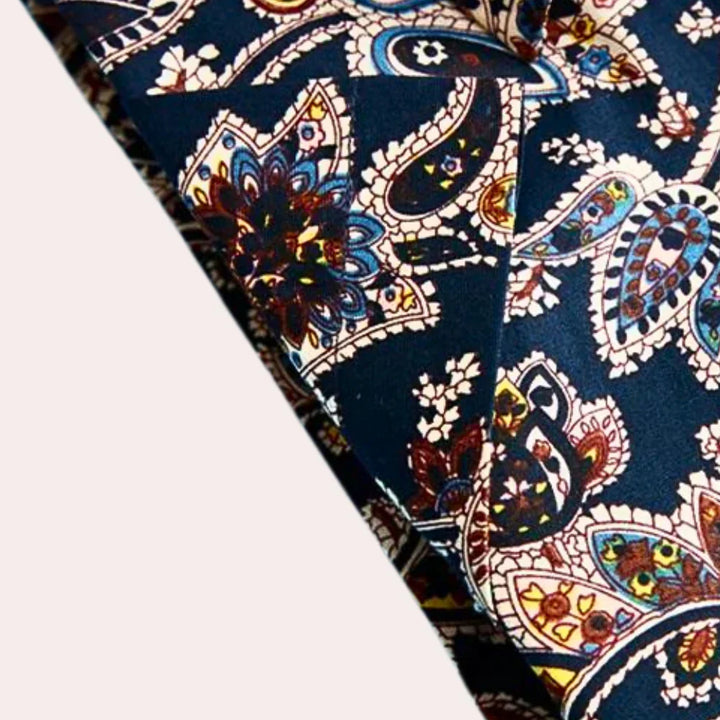 Herreskjorte med blomsterprint og korte ærmer – Florado