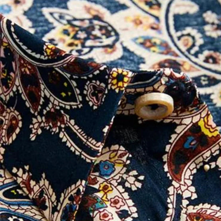 Herreskjorte med blomsterprint og korte ærmer – Florado