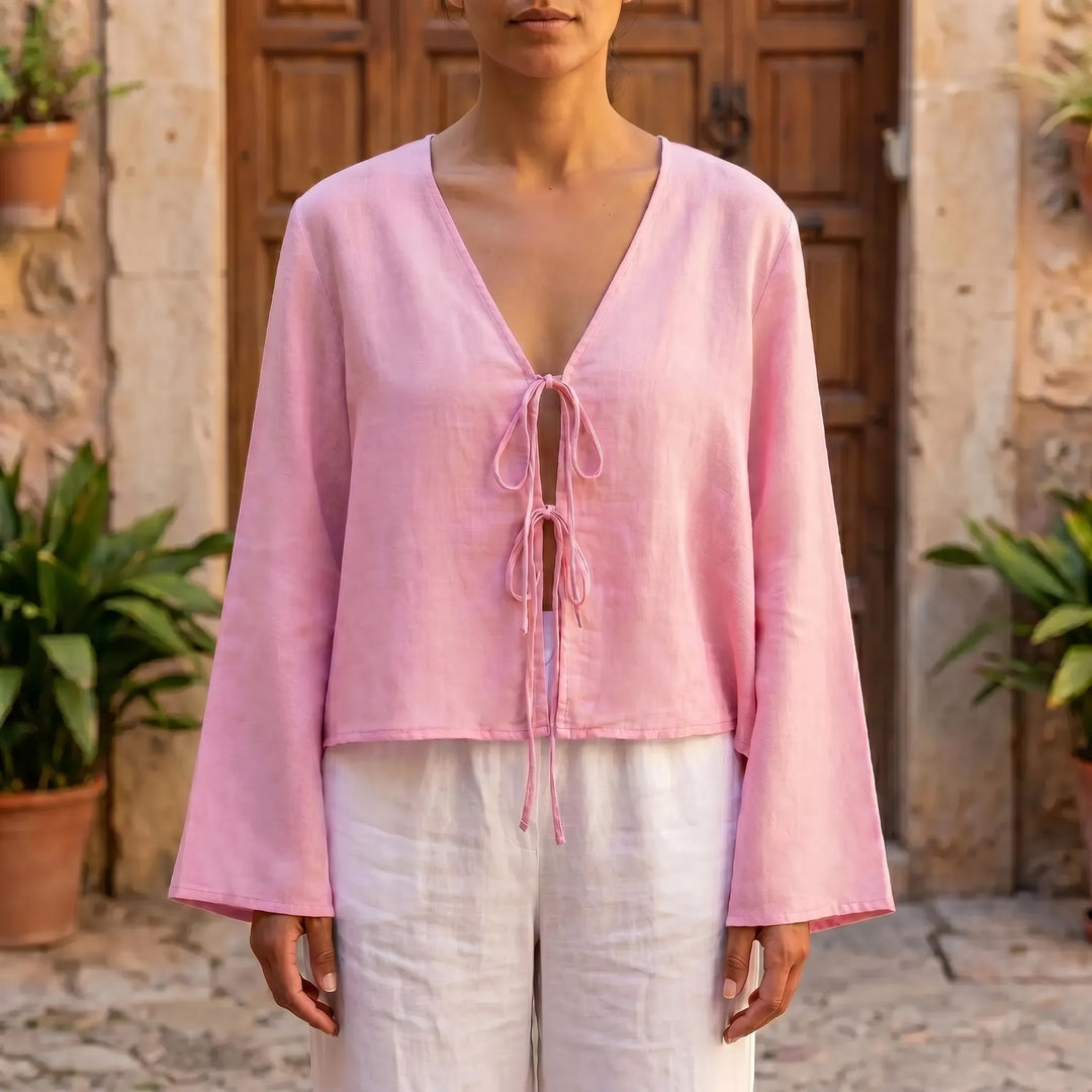 Front-tie Blouse -  Rosa