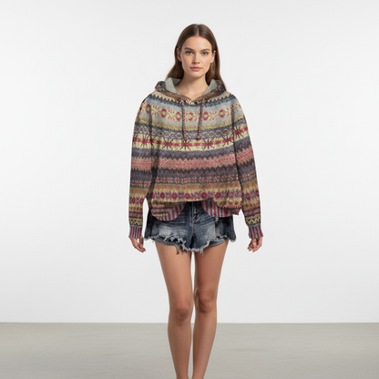 Gemusterter Damen Hoodie -  Claudia