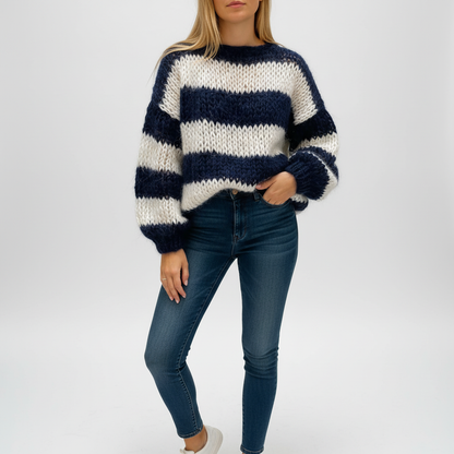 Gemusterter Oversize-Pullover -  Lara