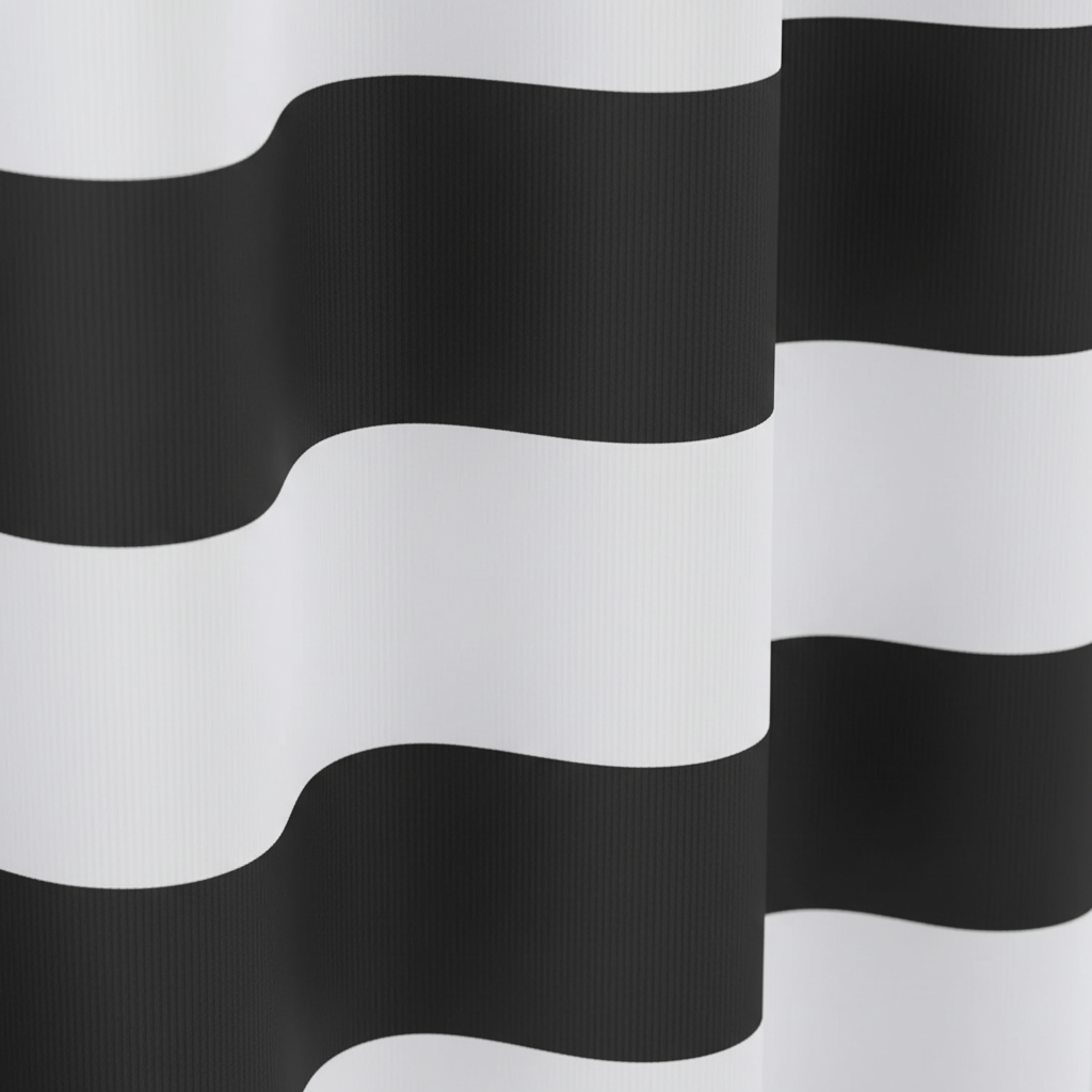 Gestreifter Textil Duschvorhang - WavePanel