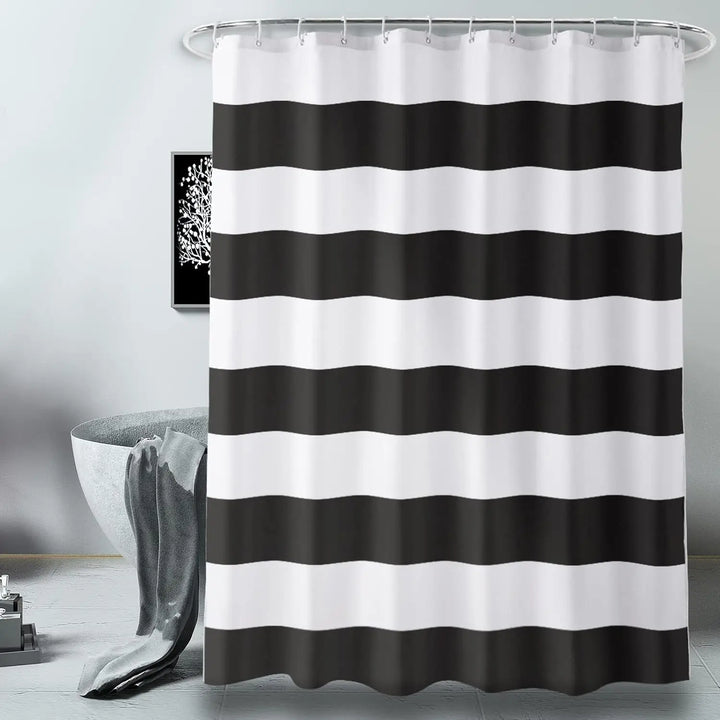 Gestreifter Textil Duschvorhang - WavePanel