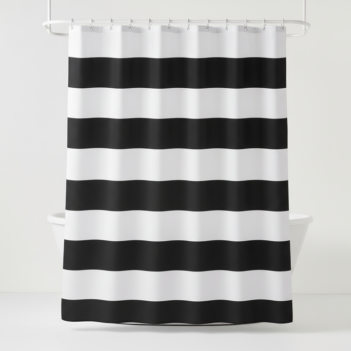 Gestreifter Textil Duschvorhang - WavePanel