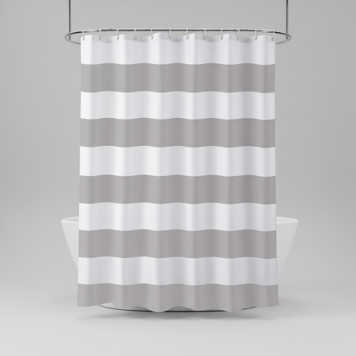 Gestreifter Textil Duschvorhang - WavePanel