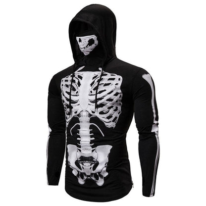 Herren-Hoodie med integreret skull-maske – efterårsudgave ShadowX
