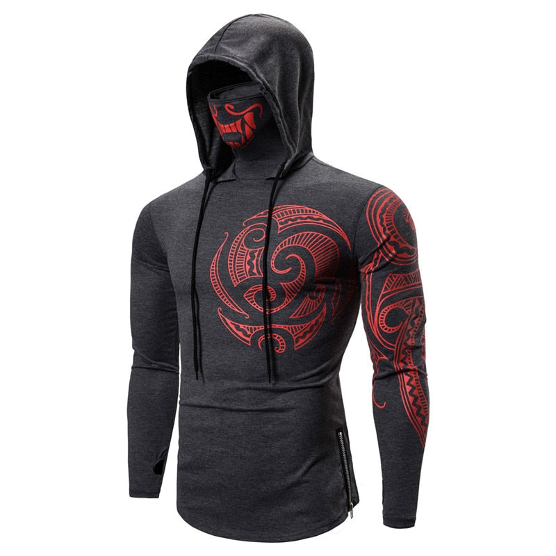 Herren-Hoodie med integreret skull-maske – efterårsudgave ShadowX