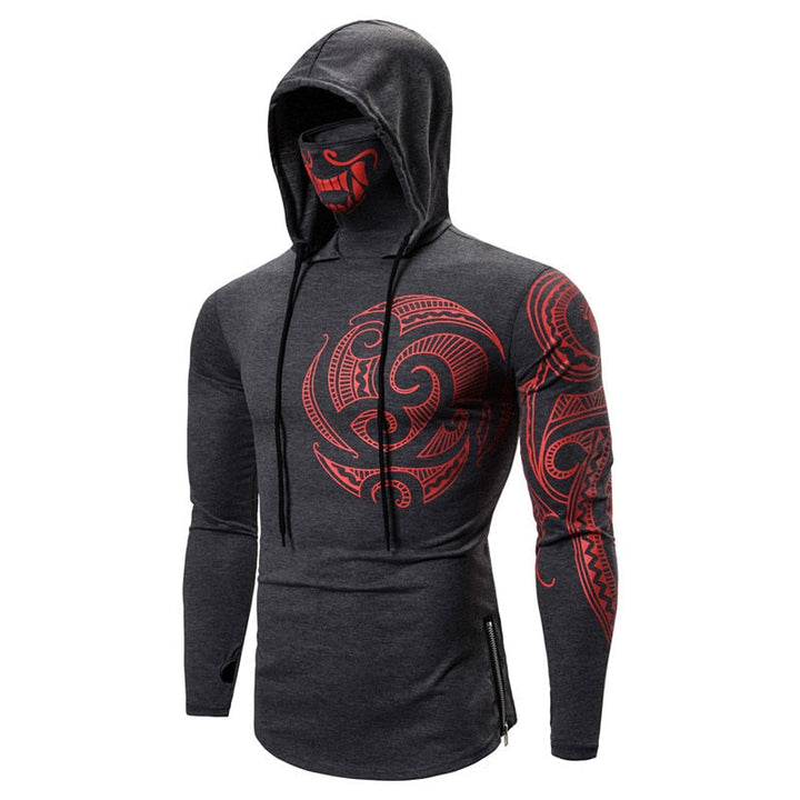 Herren-Hoodie med integreret skull-maske – efterårsudgave ShadowX