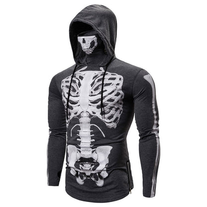 Herren-Hoodie med integreret skull-maske – efterårsudgave ShadowX