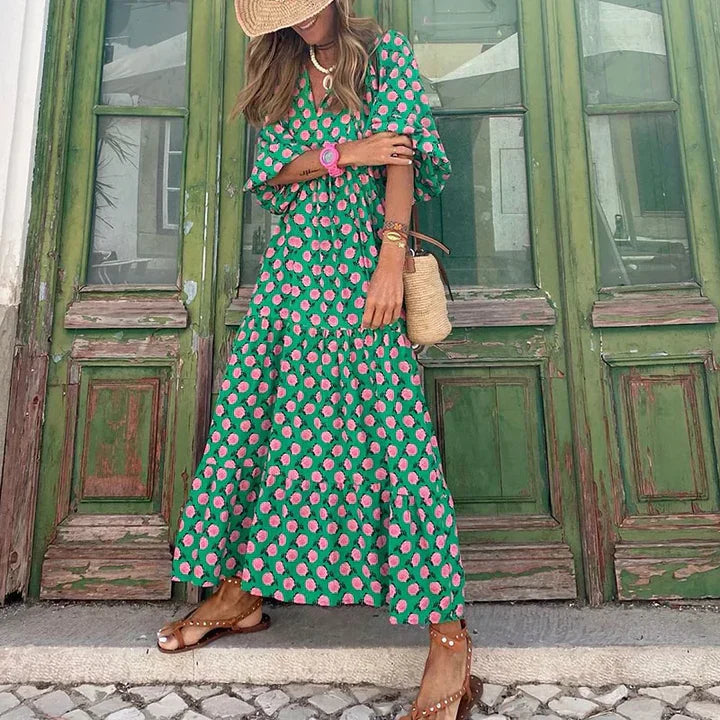 Boho-sommerkjole i Ibiza-stil med løs pasform – Elira