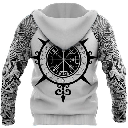 Efterårsinspireret Viking-hoodie med runer og kriger-motiver – Eirik