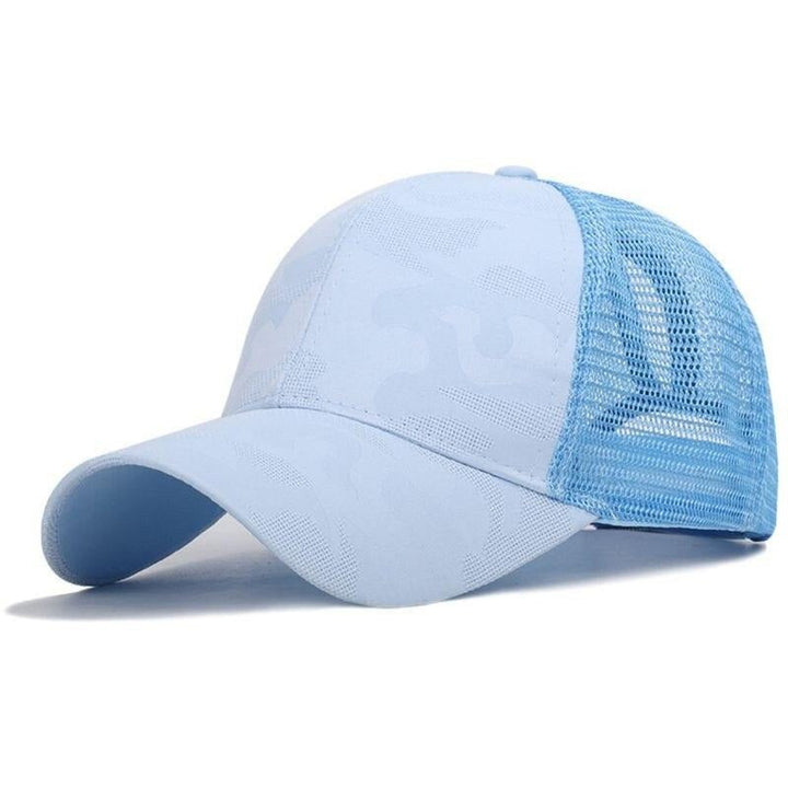 Trendy baseballkasket til kvinder med hul til hestehale og lukning med velcro – Leona