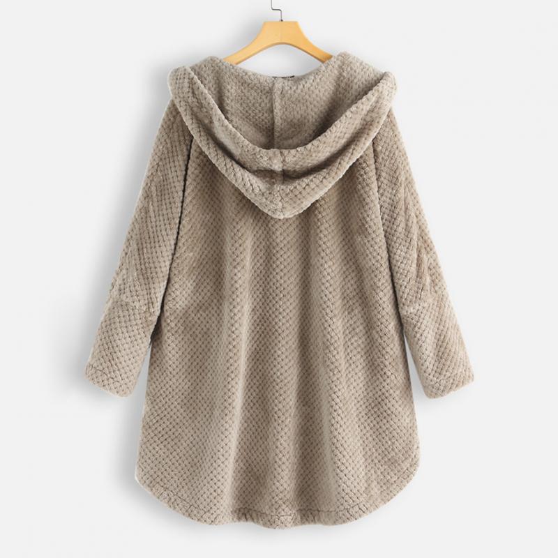 Trendy figursyet fleecejakke med hætte - FleeceLux