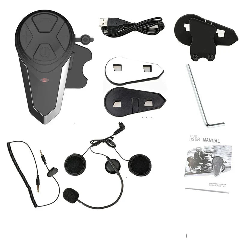 Motorcykelhjelm Bluetooth intercom med FM & 1000m rækkevidde – RoadLink S3