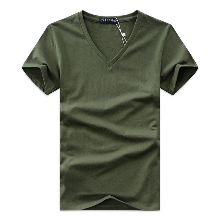 Slim fit V-hals T-shirt til mænd – behagelig og hverdagsegnet – Jonas