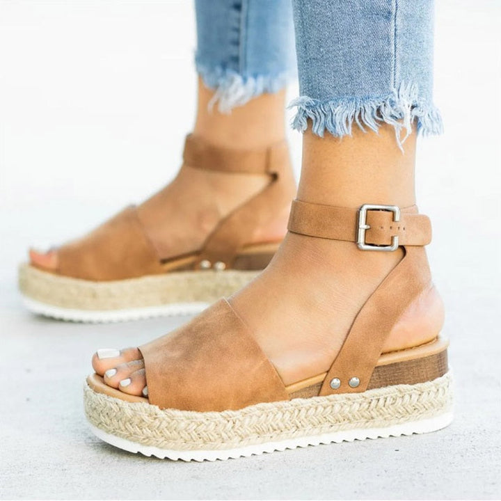 Trendy damesandaler med høj hæl og lynlås – Leona
