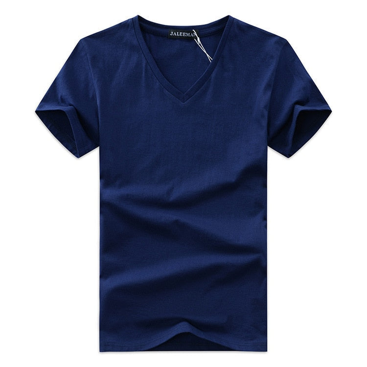 Slim fit V-hals T-shirt til mænd – behagelig og hverdagsegnet – Jonas