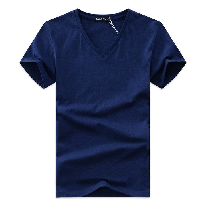 Slim fit V-hals T-shirt til mænd – behagelig og hverdagsegnet – Jonas