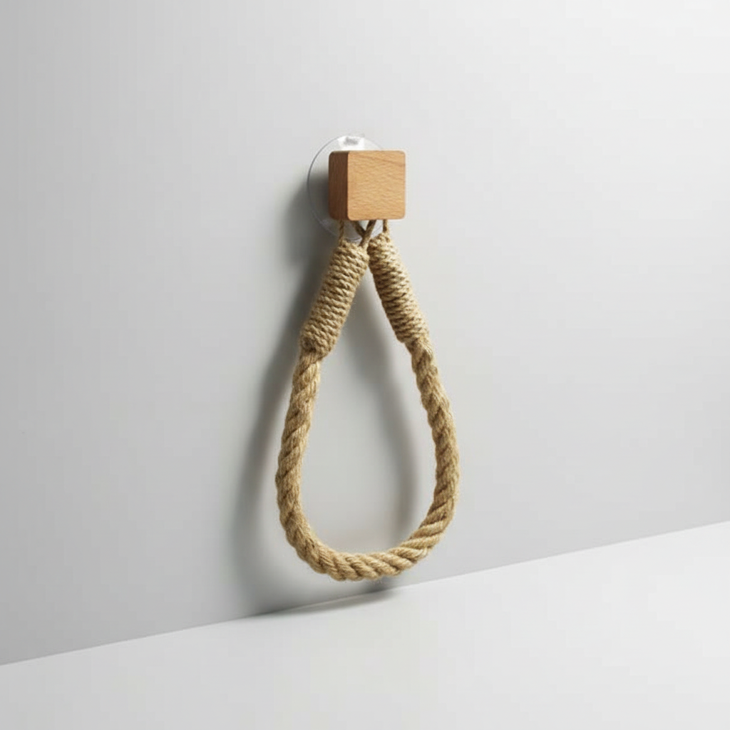 Hängender Papierhalter Aus Hanfseil - HempLoop