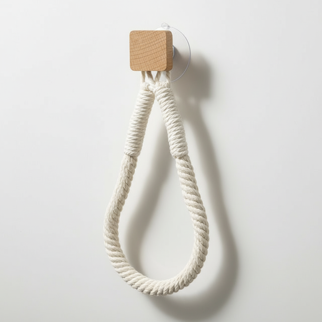 Hängender Papierhalter Aus Hanfseil - HempLoop