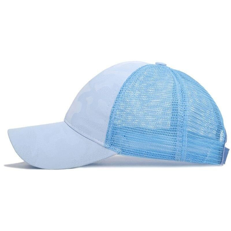 Trendy baseballkasket til kvinder med hul til hestehale og lukning med velcro – Leona