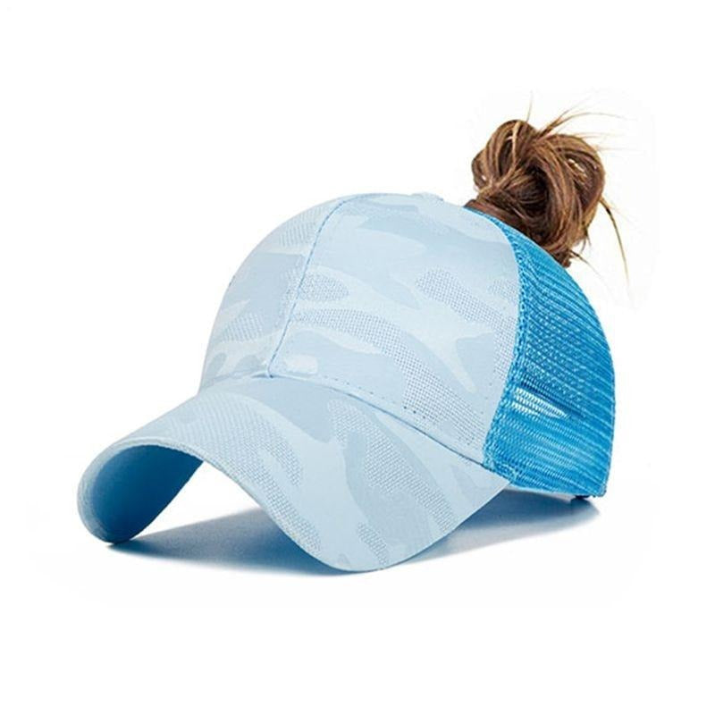 Trendy baseballkasket til kvinder med hul til hestehale og lukning med velcro – Leona