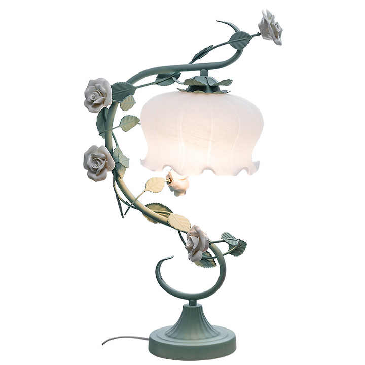 Charmerende lampe med roser - rosa