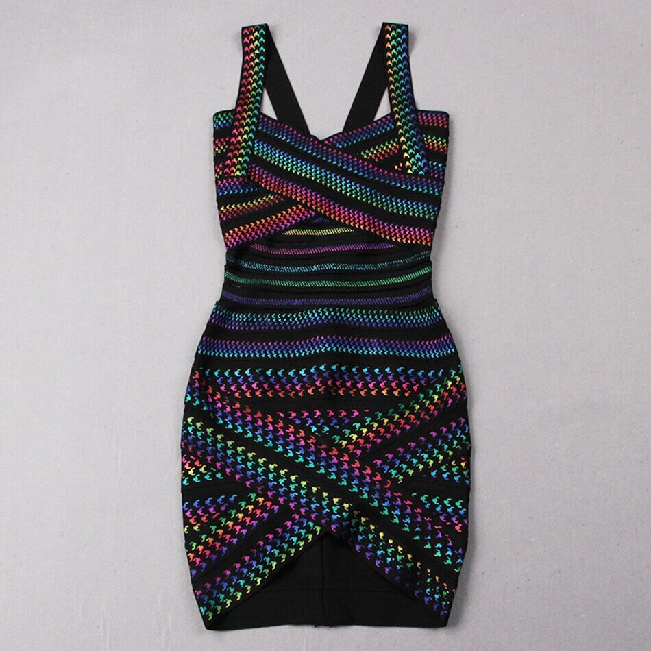 Trendy stribet bodycon-minikjole til kvinder – Liana