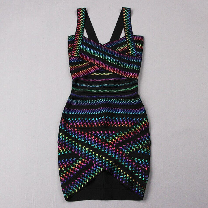 Trendy stribet bodycon-minikjole til kvinder – Liana