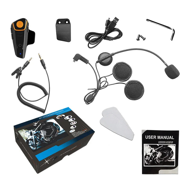 Vandtæt Bluetooth motorcykel intercom med FM & 1000M rækkevidde – RoadLink
