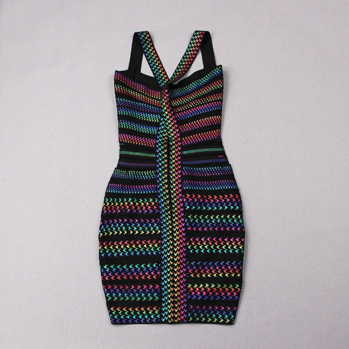 Trendy stribet bodycon-minikjole til kvinder – Liana
