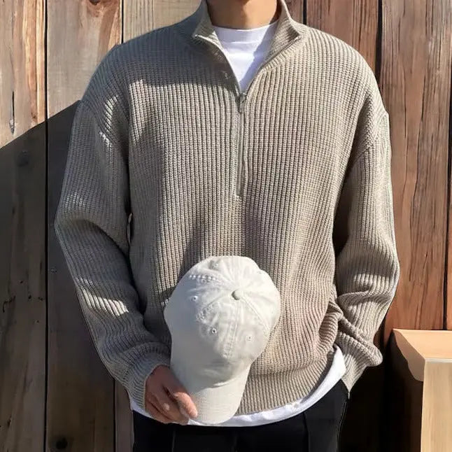 Klassisk herresweater med halv lynlås - Arthur