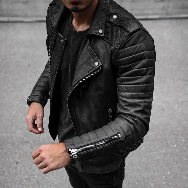 Herren Leren Bikerjakke – Cael