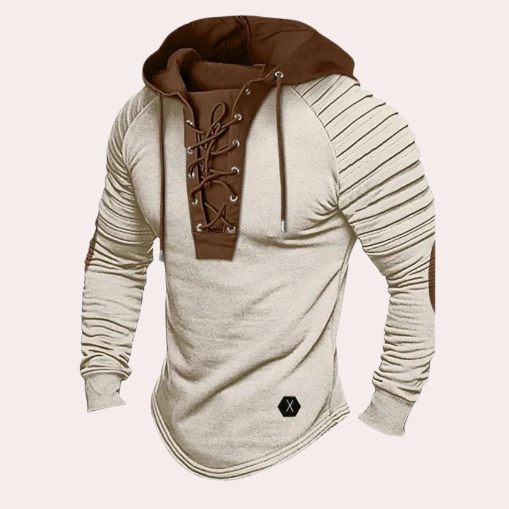 Herre sweatshirt med snøring og hætte – Eliano