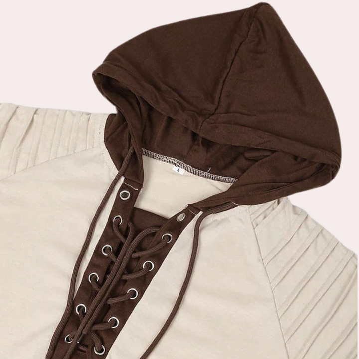 Herre sweatshirt med snøring og hætte – Eliano